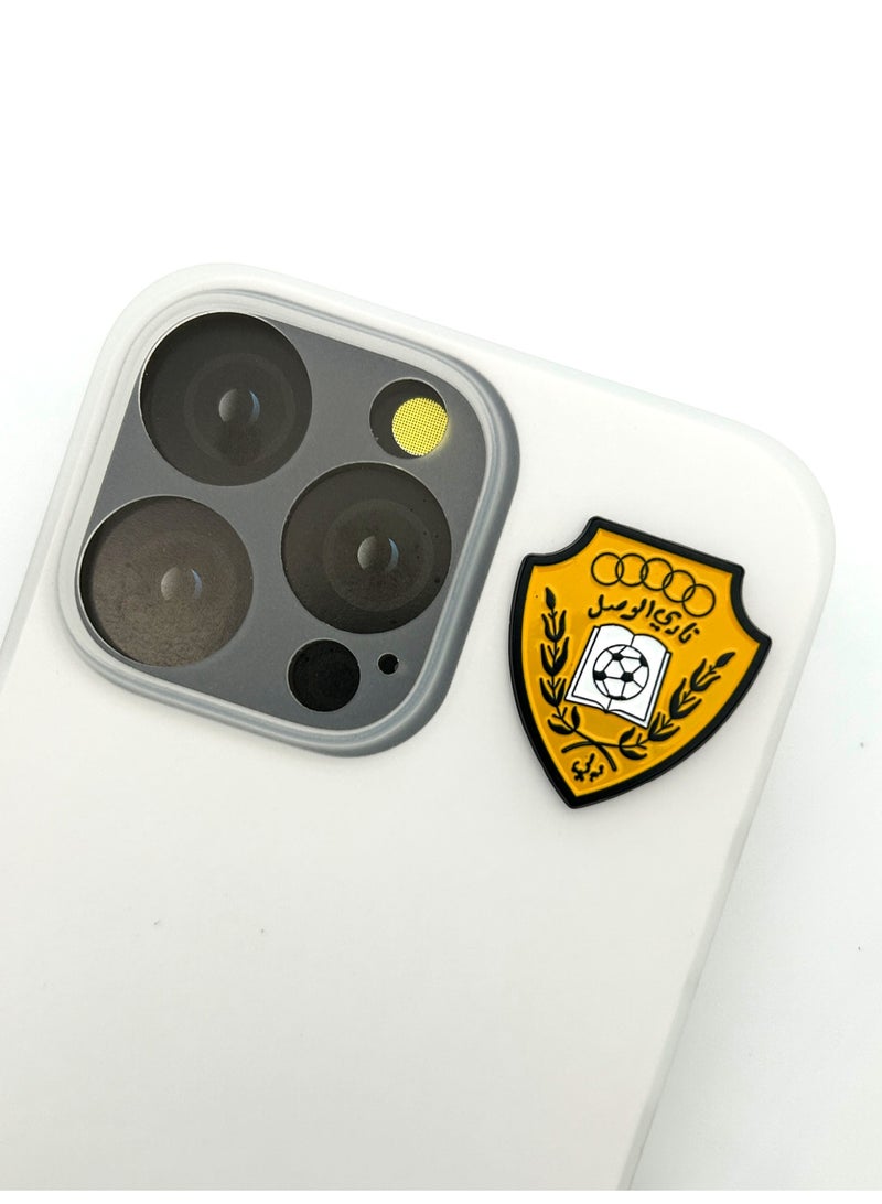 2 قطع من ملصقات معدنية - ملصق نادي الوصل وملصق الفهد - معدن عالي الجودة للهواتف المحمولة وأجهزة الكمبيوتر المحمولة وحقائب الظهر والمزيد - Image 2